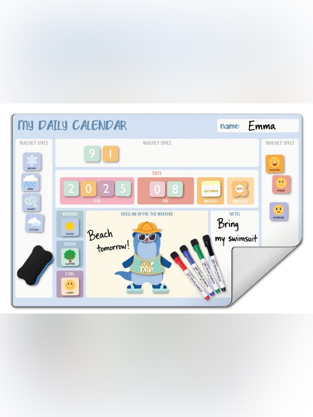 New Open Box Comix Magnetic Dry Erase Whiteboard, Whiteboard